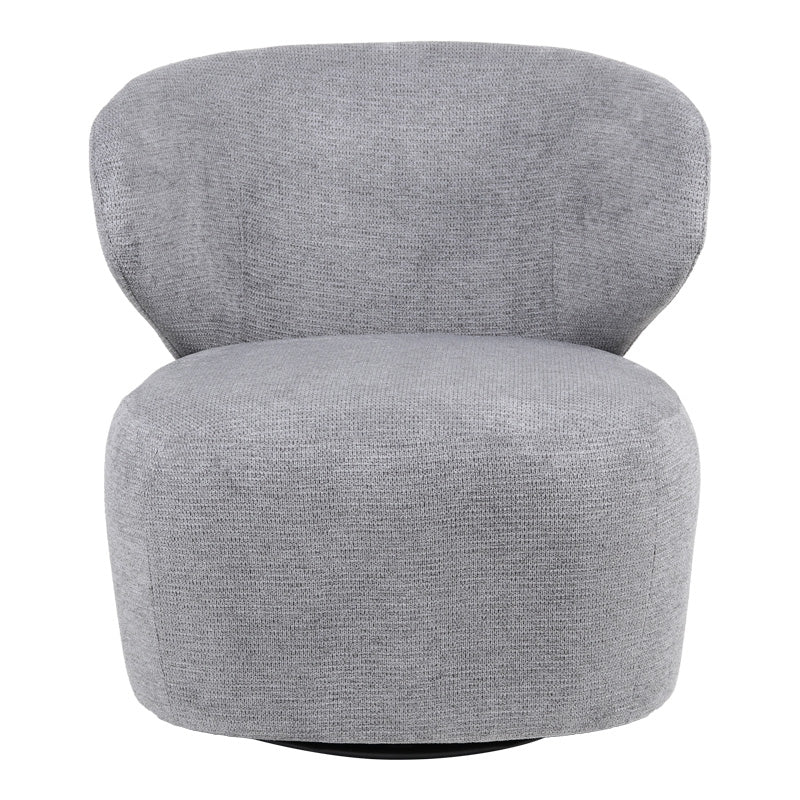 Armchair Marelia rotating grey color fabric 73x76x76cm