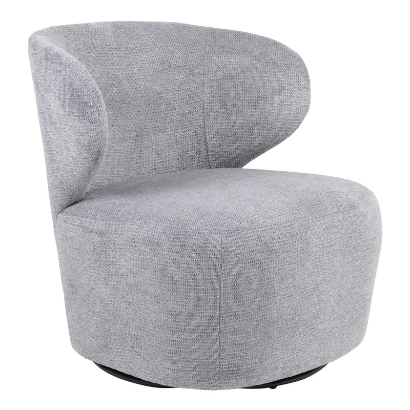 Armchair Marelia rotating grey color fabric 73x76x76cm