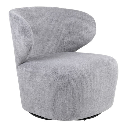 Armchair Marelia rotating grey color fabric 73x76x76cm
