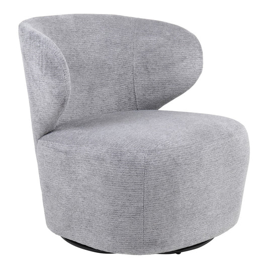 Armchair Marelia rotating grey color fabric 73x76x76cm