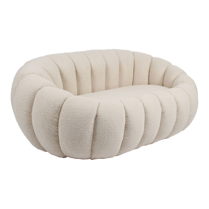 2-seater sofa Yannick boucle beige fabric 148x92x62cm