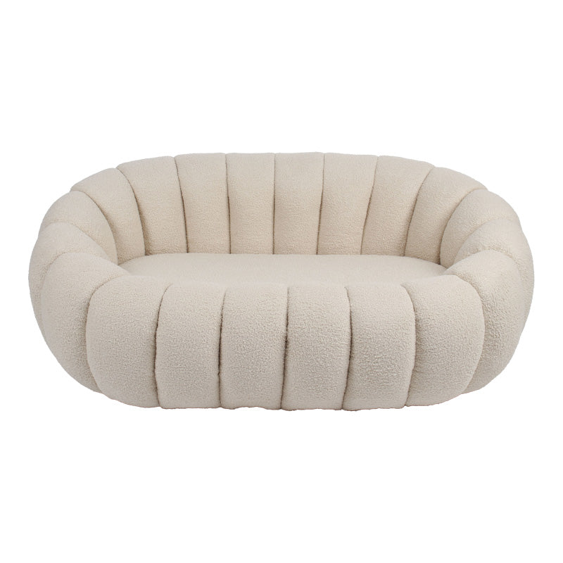 2-seater sofa Yannick boucle beige fabric 148x92x62cm