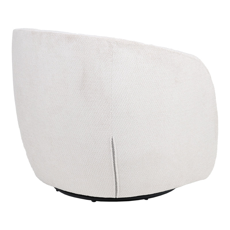 Barrelo swivel armchair cream fabric 77x72x69cm