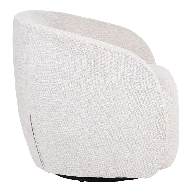 Barrelo swivel armchair cream fabric 77x72x69cm