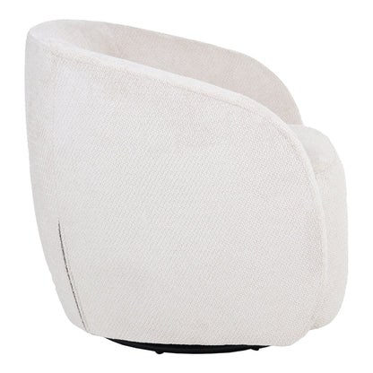 Barrelo swivel armchair cream fabric 77x72x69cm