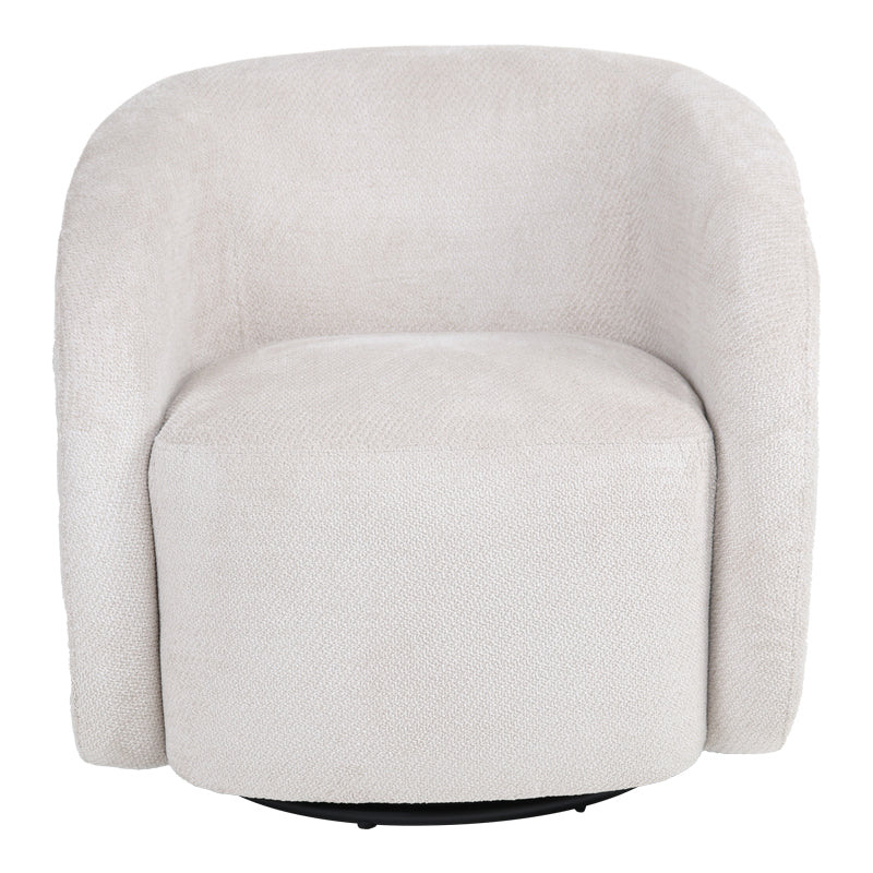Barrelo swivel armchair cream fabric 77x72x69cm