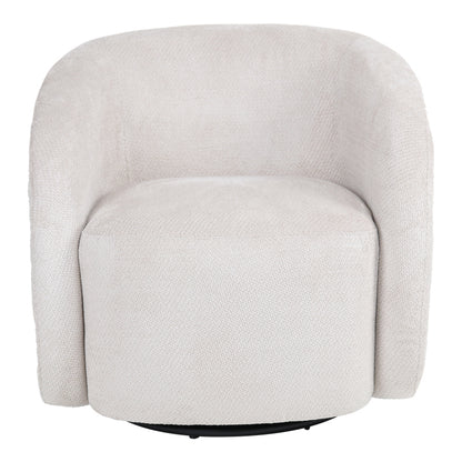 Barrelo swivel armchair cream fabric 77x72x69cm