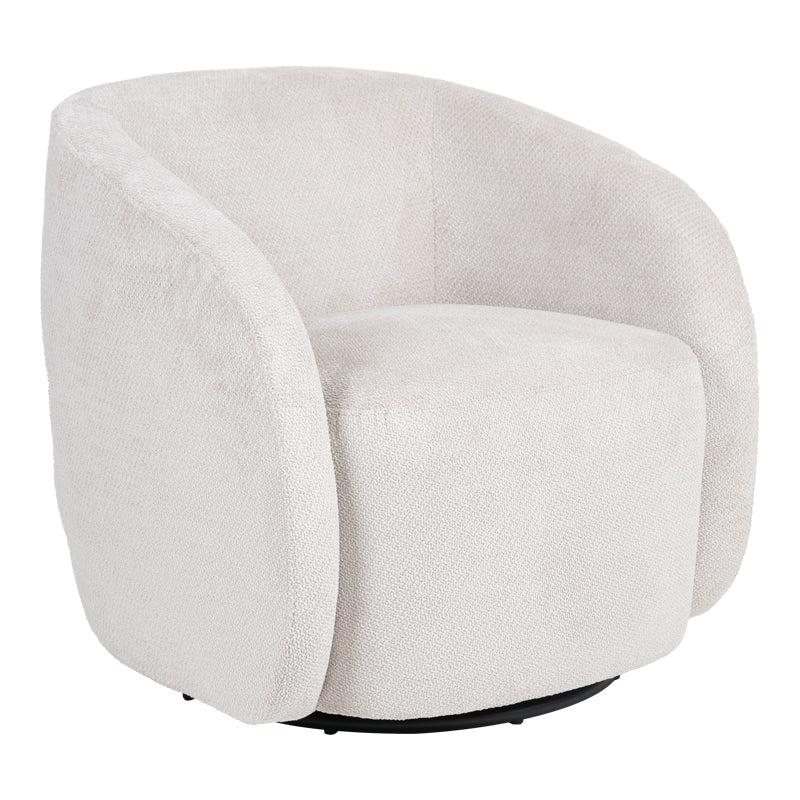 Barrelo swivel armchair cream fabric 77x72x69cm