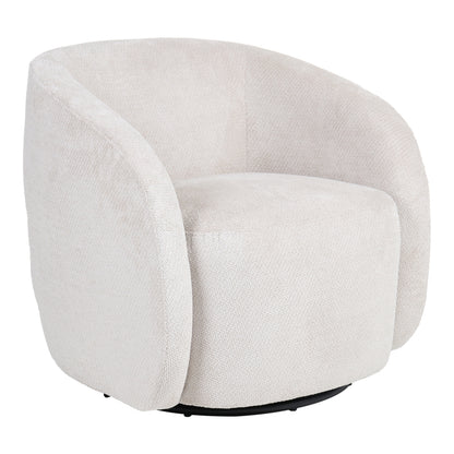 Barrelo swivel armchair cream fabric 77x72x69cm
