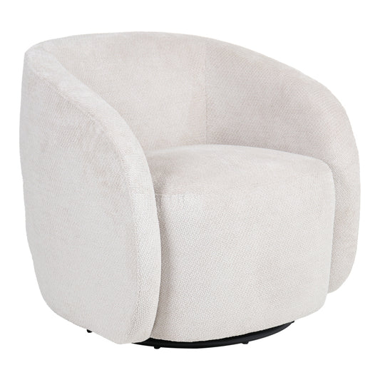 Barrelo swivel armchair cream fabric 77x72x69cm