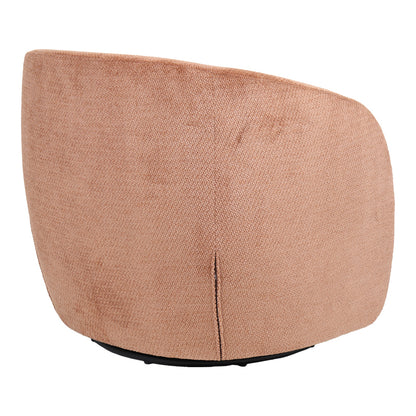 Barrelo swivel armchair dusty rose fabric 77x72x69cm