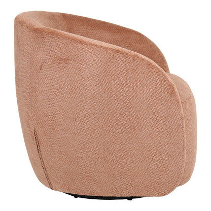 Barrelo swivel armchair dusty rose fabric 77x72x69cm