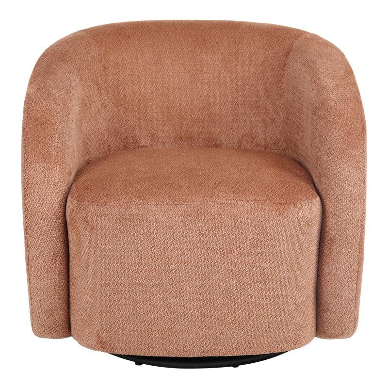 Barrelo swivel armchair dusty rose fabric 77x72x69cm