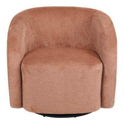 Barrelo swivel armchair dusty rose fabric 77x72x69cm