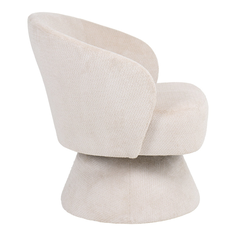 Cioura swivel armchair beige fabric 70x68x75cm