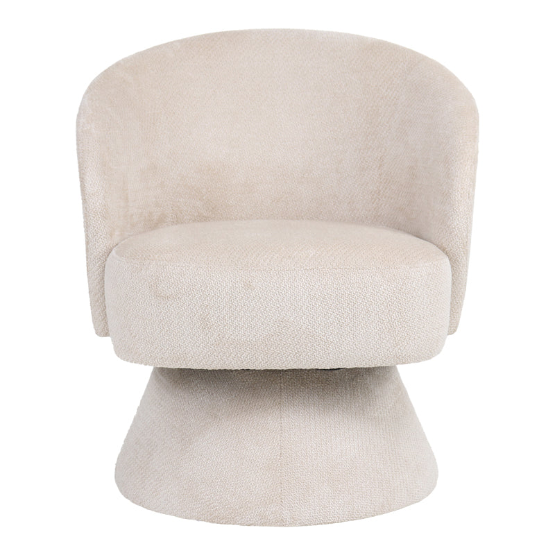 Cioura swivel armchair beige fabric 70x68x75cm