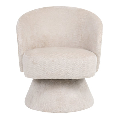 Cioura swivel armchair beige fabric 70x68x75cm