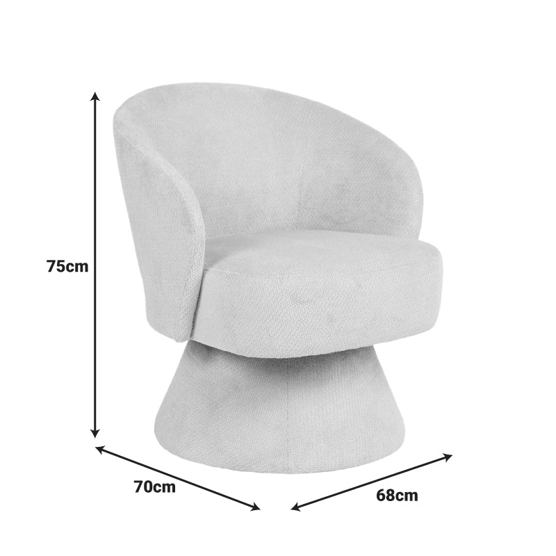 Cioura swivel armchair beige fabric 70x68x75cm