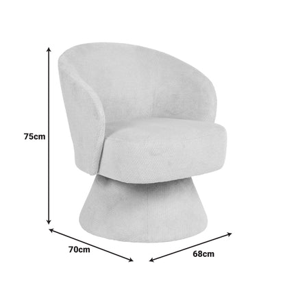 Cioura swivel armchair beige fabric 70x68x75cm
