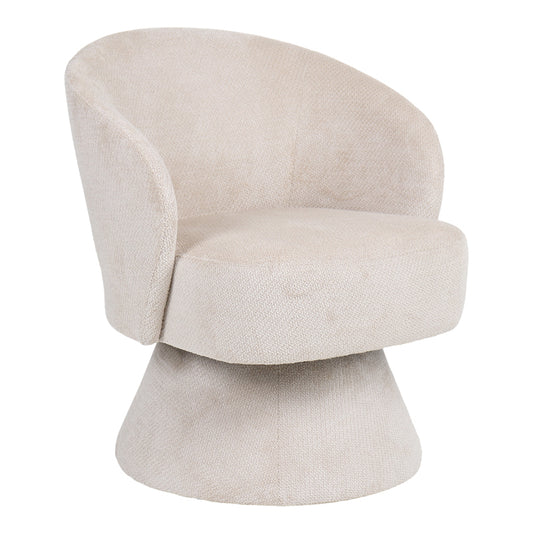Cioura swivel armchair beige fabric 70x68x75cm