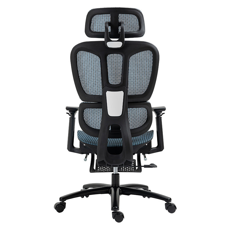 Office chair manager with footrest Verdant pakoworld Premium Quality mesh blue