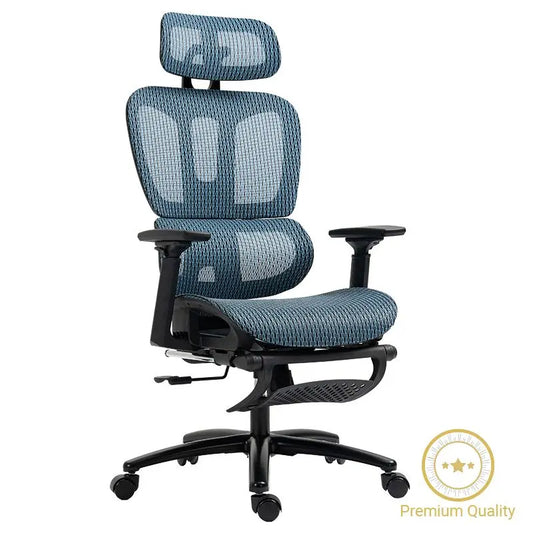 Office chair manager with footrest Verdant pakoworld Premium Quality mesh blue