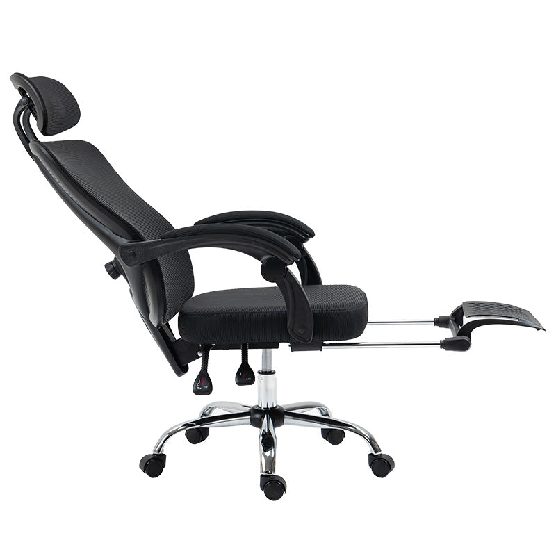 Office chair manager with footrest Titan pakoworld Premium Quality fabric-mesh black