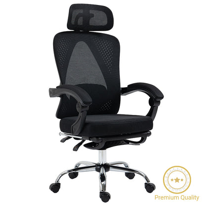 Office chair manager with footrest Titan pakoworld Premium Quality fabric-mesh black