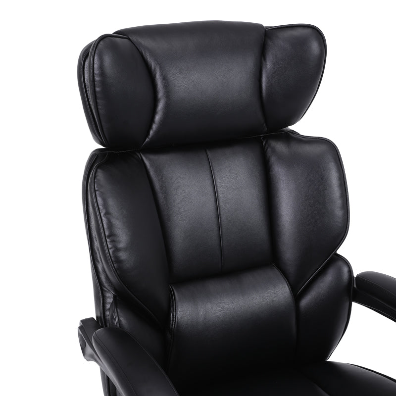 Manager's office chair with footrest Zance pakoworld black pu-chrome metal leg 70x66x112-120cm