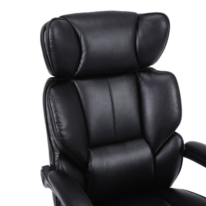 Manager's office chair with footrest Zance pakoworld black pu-chrome metal leg 70x66x112-120cm