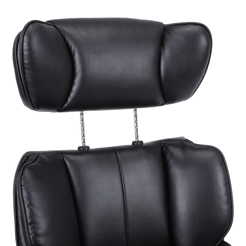 Manager's office chair with footrest Zance pakoworld black pu-chrome metal leg 70x66x112-120cm