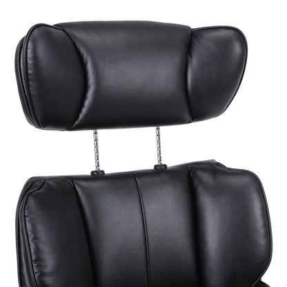 Manager's office chair with footrest Zance pakoworld black pu-chrome metal leg 70x66x112-120cm