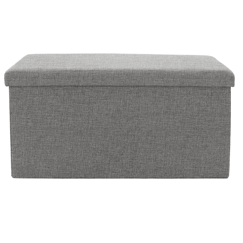 Stool-trunk Greatness pakoworld fabric grey 76x38x38cm