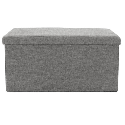 Stool-trunk Greatness pakoworld fabric grey 76x38x38cm