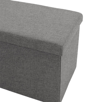 Stool-trunk Greatness pakoworld fabric grey 76x38x38cm