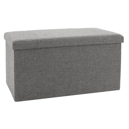 Stool-trunk Greatness pakoworld fabric grey 76x38x38cm