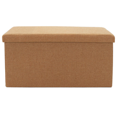 Stool-trunk Greatness pakoworld fabric beige 76x38x38cm