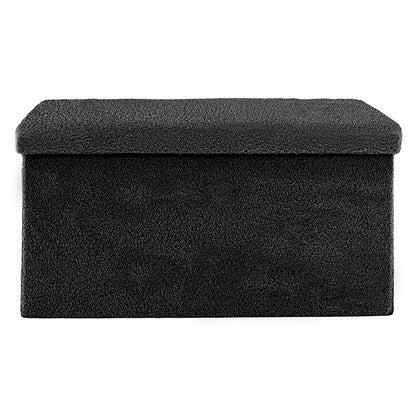 Stool-trunk Forward pakoworld bouclé fabric anthracite 76x38x38cm