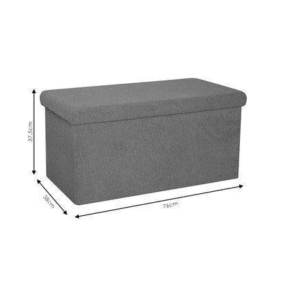 Stool-trunk Forward pakoworld bouclé fabric anthracite 76x38x38cm