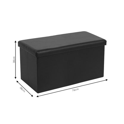 Stool-trunk Cooperation pakoworld pu black 76x38x38cm