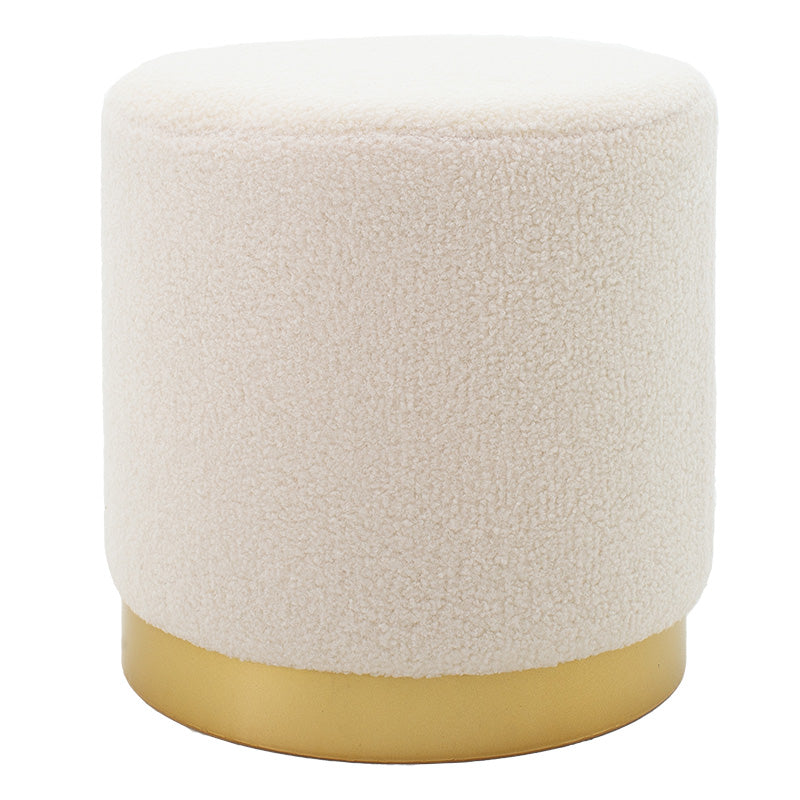 Stool Dash pakoworld boucle cream-golden D35x35cm