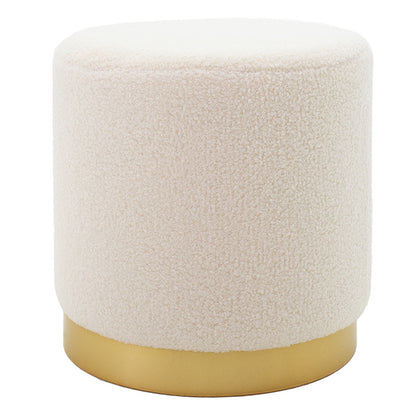 Stool Dash pakoworld boucle cream-golden D35x35cm