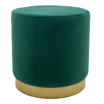 Stool Dash pakoworld velvet dark green-golden D35x35cm