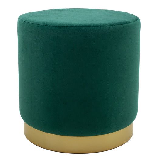 Stool Dash pakoworld velvet dark green-golden D35x35cm