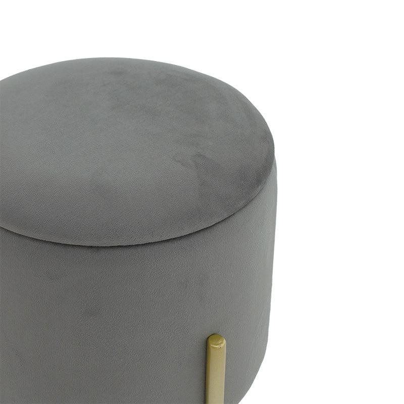 Stool Creativity pakoworld velvet grey-golden D35x42cm