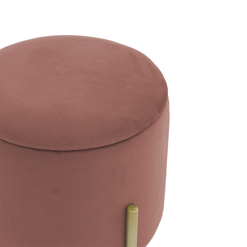 Stool Creativity pakoworld velvet rotten apple-golden D35x42cm