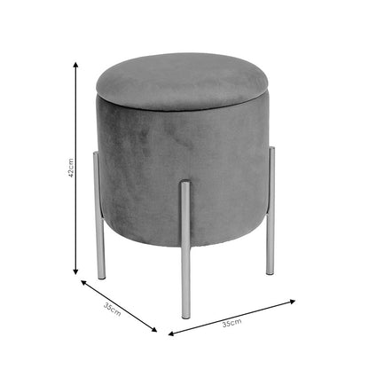 Stool Creativity pakoworld velvet rotten apple-golden D35x42cm