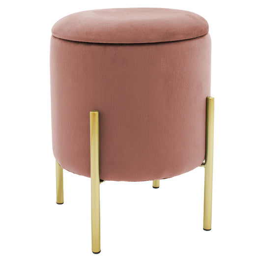 Stool Creativity pakoworld velvet rotten apple-golden D35x42cm