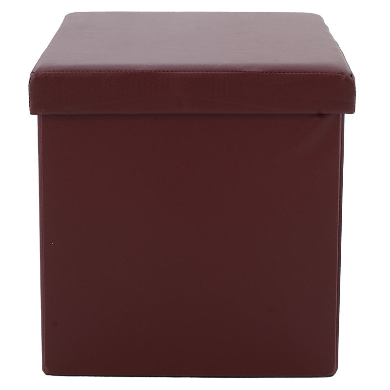 Stool-trunk Crystal pakoworld pu dark brown 38x38x38cm