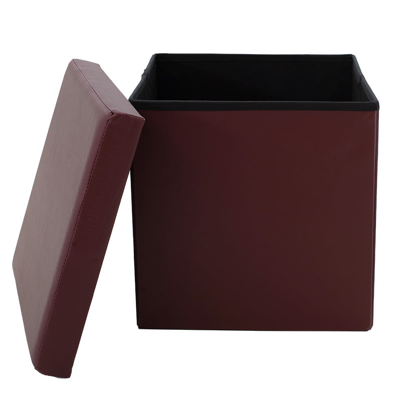 Stool-trunk Crystal pakoworld pu dark brown 38x38x38cm